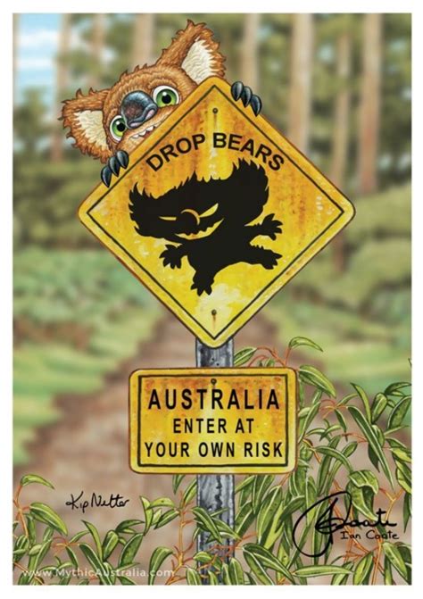 Print - Drop Bear Warning | Mythic Australia