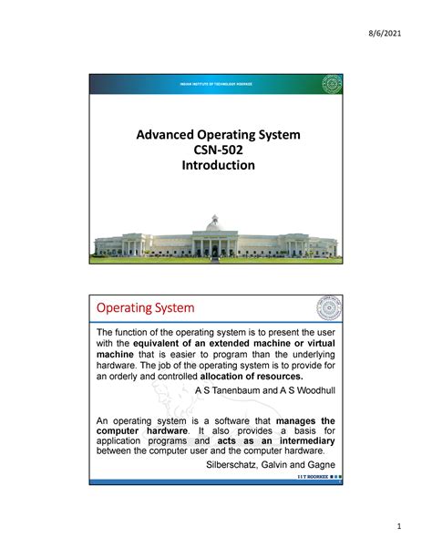 Basic of Distributed OS - INDIAN INSTITUTE OF TECHNOLOGY ROORKEE ...