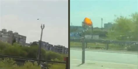 Moment Ukrainian drone hits Russian city 1,200 km from the border ...