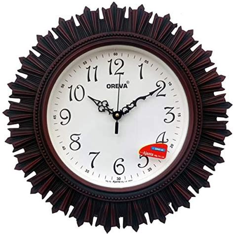 Buy Oreva Plastic Wooden Look Designer Wall Clock (32 x 32 x 4 cm, Wood ...