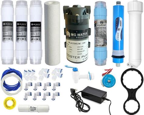 MG WATER SOLUTION Service Kit 100GPD Booster pump Carbon Sediment ...