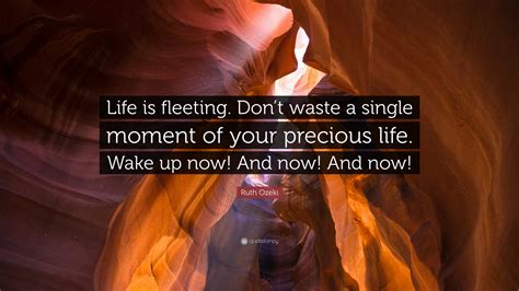 Ruth Ozeki Quote: “Life is fleeting. Don’t waste a single moment of ...