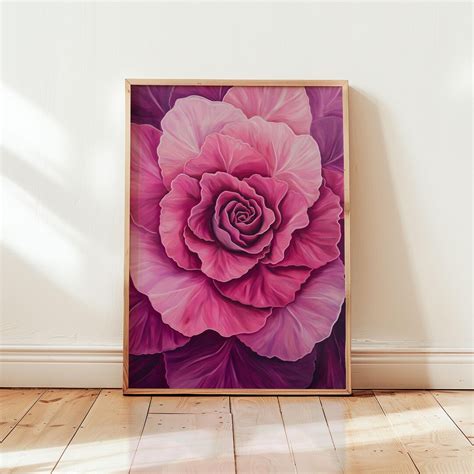 Georgia O'keeffe Pink Rose Wall Art - Modern Floral Decor - Hot Pink ...