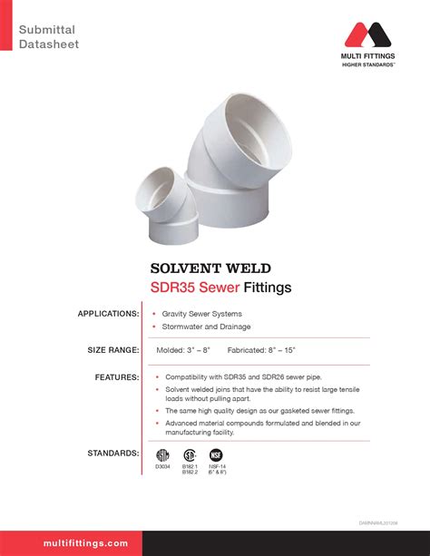 Solvent Weld SDR35 Sewer Fittings Adapter Coupling (Sewer Hub x DWV Hub ...