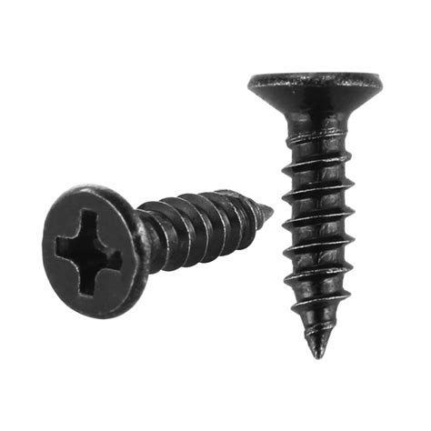 JQK #6 x 3/4" Black Screw, Flat Head Phillips Wood Screw 18-8 S/S ...
