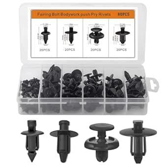 80Pcs M6 M7 M8 Motorcycle Fairing Bodywork Bolt Push Pry Rivets Pin ...