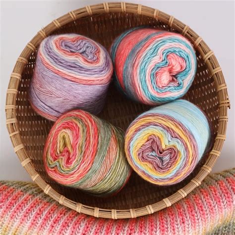 Buy SHIKE Fairyland Gradient Color Cotton Cake Yarn,Medium-Fine ...