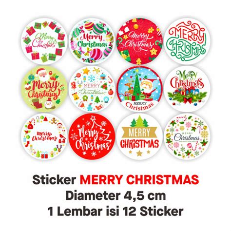Jual Sticker Ucapan Merry Christmas Label Selamat Natal Segel Amplop 4 ...