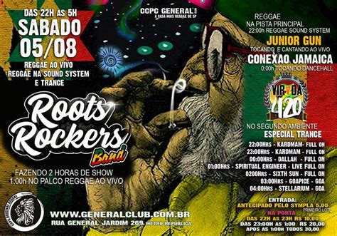 CCPC SABADO 05/08 - VIRADA 4:20 AO VIVO, ROOTS ROCKERS BAND + SOUND ...