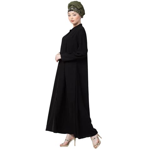 Nazneen Front Open Chinese Collar casual Abaya