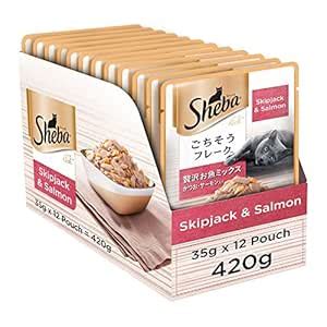 Sheba Premium Wet Cat Food Food, Fish Mix (Skipjack & Salmon), 12 ...