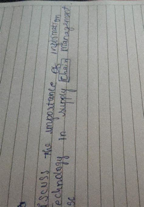 discuss the importance of information technology in supply chain ...