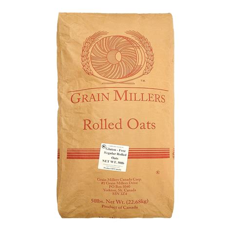 Grain Millers Gluten Free Regular Rolled Oats - Bulk 50 lb Bag - Bakers ...