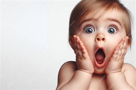 Premium Photo | Baby expressing surprise and shock emotion with her ...