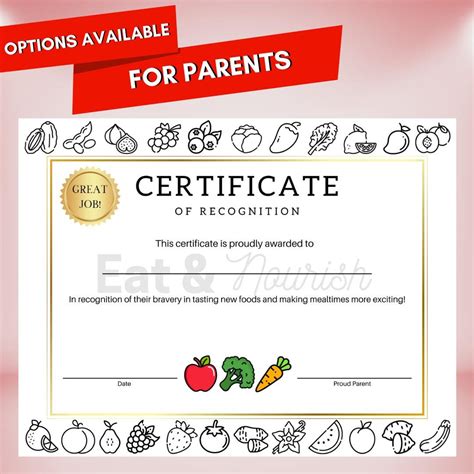 Printable Picky Eater Award Certificates - Kids Color-your-own Reward ...