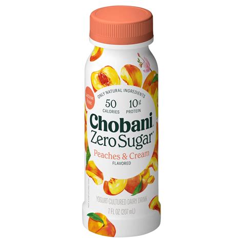 Chobani Zero Sugar Drink Peaches and Cream - Shop Yogurt at H-E-B