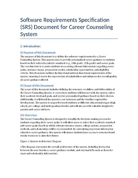 Career Counseling SRS Updated Formatted - Software Requirements ...