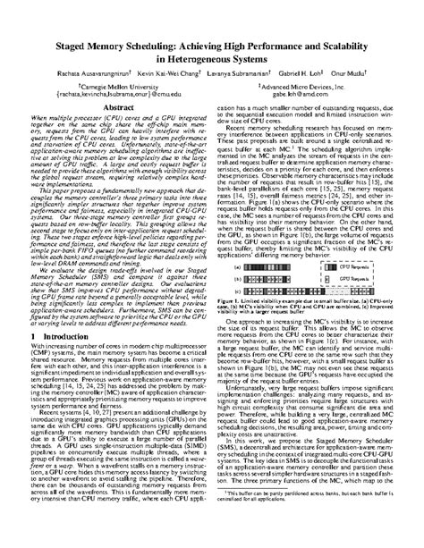 Staged-memory-scheduling isca12 - Staged Memory Scheduling: Achieving ...