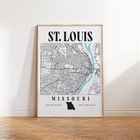 St. Louis Map, St Louis Print, Missouri Decor, Modern Map Print, St ...