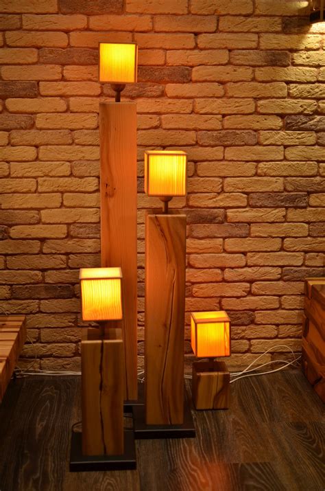 Rustic Wooden Floor Lamps Handcrafted Standing Lights for Home Decor ...