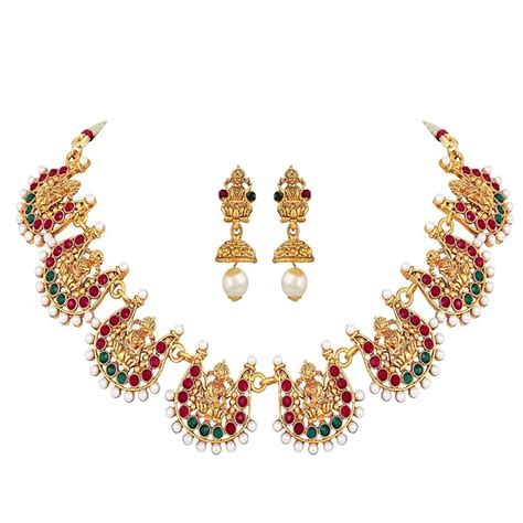 Shining Diva Fashion Latest Temple Design Necklace Set for Women ...
