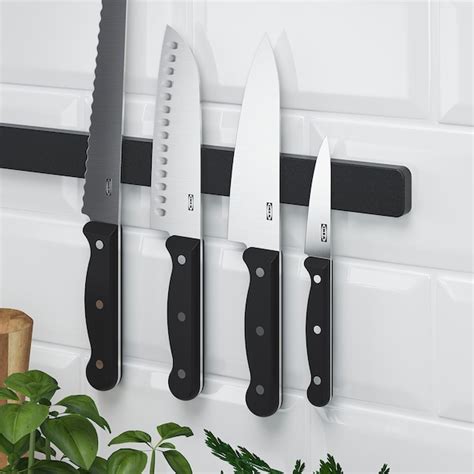 HULTARP magnetic knife rack, black, 38 cm (15") - IKEA