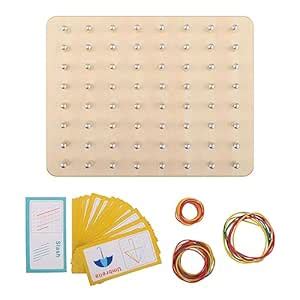 Buy JAZZY PEARLS® Wood Geoboard Set Shape Puzzle Matrix Geometry Board ...