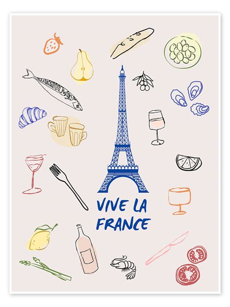 Wandbild „Vive la France“ von Typobox | Posterlounge.de