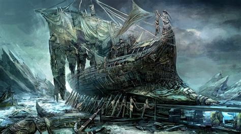 anchors, abandoned, artwork, rock, sea, sailing ship - wallpaper ...