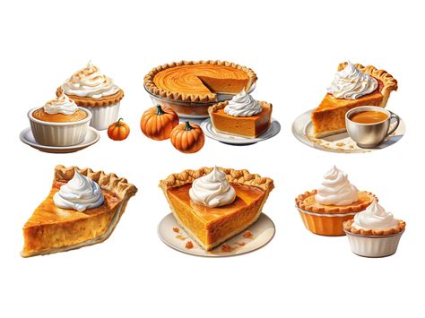Pumpkin Pie Clipart - Pumpkin Pie PNG, Thanksgiving Watercolor, Dessert ...