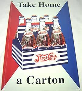 Pepsi Cola - Take Home a Carton Metal Sign : Amazon.in: Home & Kitchen