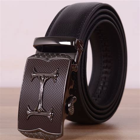 automatic buckle designer belts men high quality jeans black famous ...
