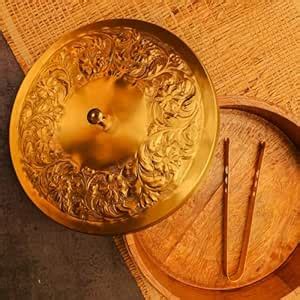 Buy AMBI Heavy Brass Work Chapati Roti Box - 9.5 Inches Diameter with ...