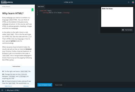HTML Tutorial Codecademy 的图像结果