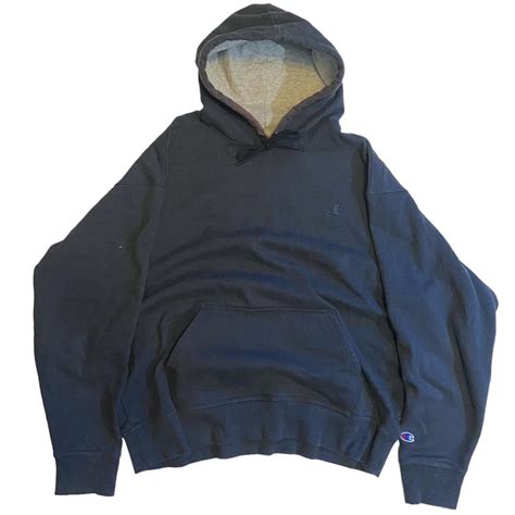 Champion Men's Navy Hoodie | Depop