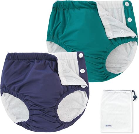 EZ Moms 2 Packs Reusable Swim Diapers Infant Baby Swim Diapers 6-9 ...