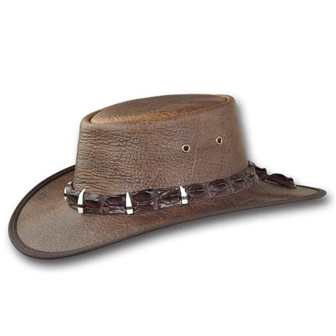 Barmah Hats Bison Outback Crocodile Leather Hat Item 1033 - Etsy