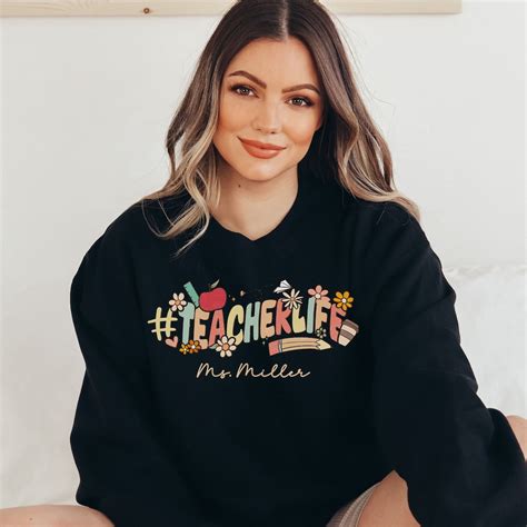 Personalized Teacher Sweater, Teacher Life Crewneck, Gift for Teacher ...