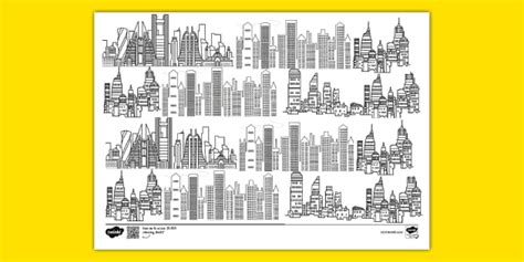 City Doodle Colouring Page (teacher made) - Twinkl