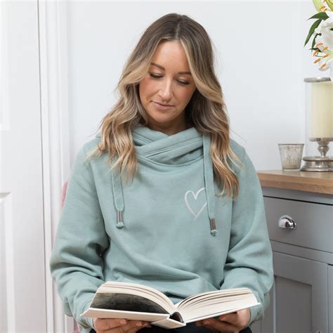 Sage Green Cowl Neck Hoodie with Silver Heart – Betty Bramble