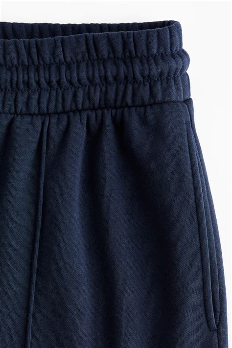 Wide-Leg Crease-Front Sweatpants - Navy blue - Ladies | H&M US