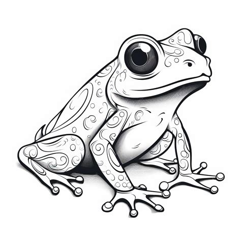 Premium Photo | Realistic Frog Coloring Page With Surrealistic Elements