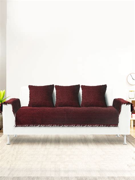 Buy Sofa Cover Set (1 Seat Cover, 3 Cushion Cover, 2 Arm Covers) | Beige