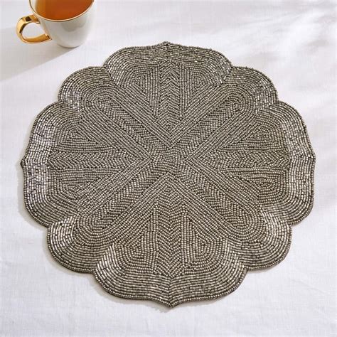 Buy Halcyon Smoke Beaded Placemat from Home Centre at just INR 799.0