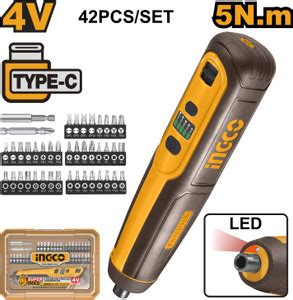 INGCO Cordless Screwdriver, Rechargeable Screwdriver, 5-speed Torque ...