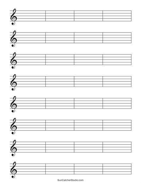 Free Printable Staff Music Paper - Free Printable Template