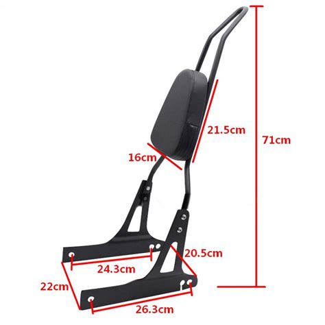 Lo.gas Motorcycle Rear Seat BackRest Sissy Bar Back Rest for Harley ...