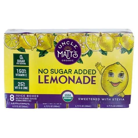 Uncle Matts Organic - No Sugar Added Lemonade Juice Box, 54 fl oz ...