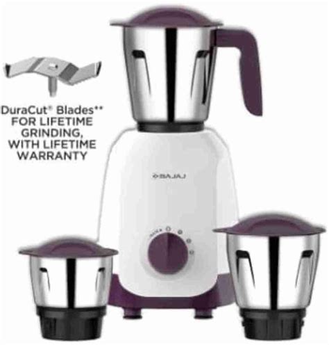 BAJAJ Ninja Series Carve 750 Mixer Grinder (3 Jars, White & Purple)