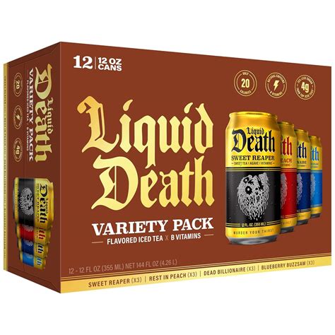 Amazon.com : Liquid Death Iced Tea Variety Pack, 12-Pack (12 oz Cans ...